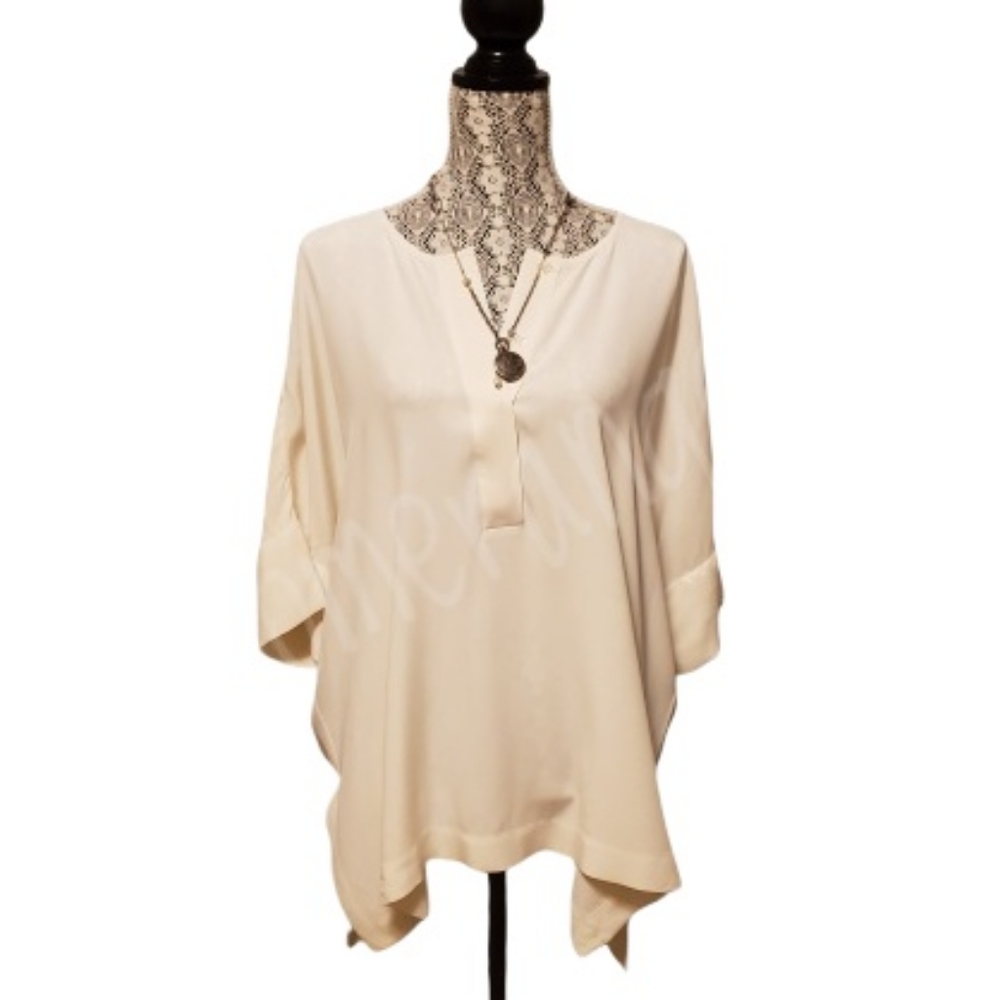 Go Silk by Neiman Marcus Dolman-Sleeve Silk Blouse